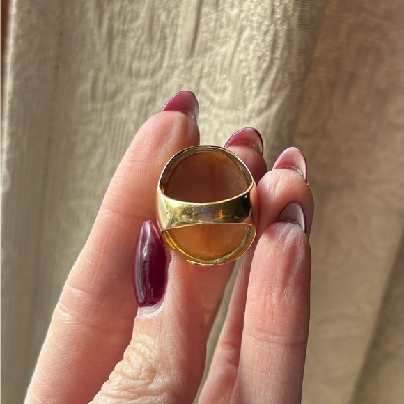 14K Gold Cameo Ring Carved Shell Athena or Roman Soldier size 7.25 - Picture 7 of 16